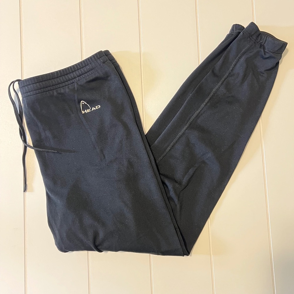 Head Black Athletic Joggers Women Large Polyester Spandex Drawstring RN 094577